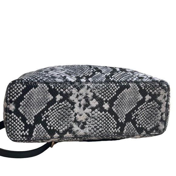 Aldo Snake Print Vegan Leather Satchel Tote Chain Handles Crossbody Strap Animal - Picture 11 of 12